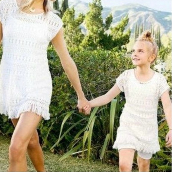 Stella & Dot Swimsuit coverup Tunic. Fits Girls 6-10. Lacey crochet Beach dress - Picture 9 of 15